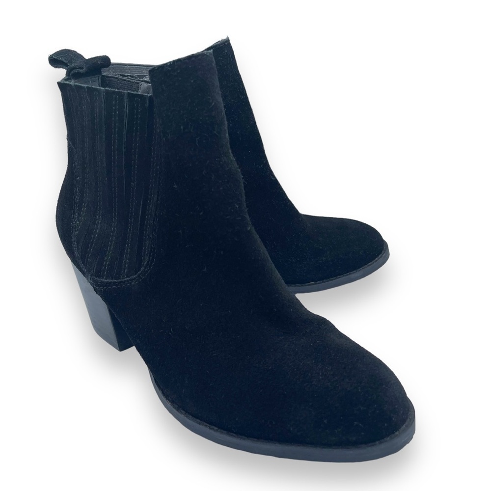 Crown Vintage Cindy Suede Ankle Booties, Black, Size 6M